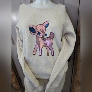 American Eagle Outfitters Cream Fleece Sweatshirt